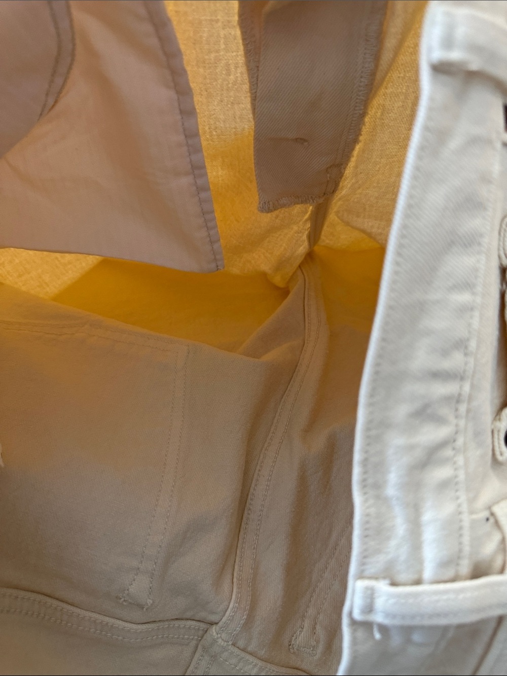 Abercrombie & Fitch Women's Straight-Leg Jeans in Off-White/light tan - Picture 5 of 6